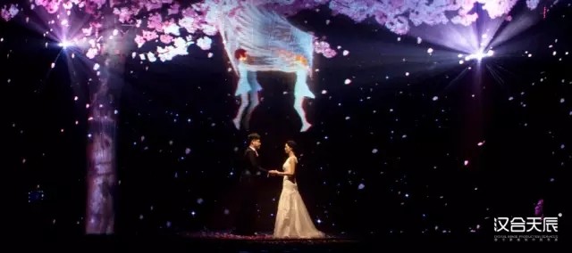 把宴会厅打造成神秘的梦幻仙境,舞台奇幻感与仙境感更强烈,3D立体画面让现场人员伸手可触,沉醉在多媒体技术构造的奇幻世界。